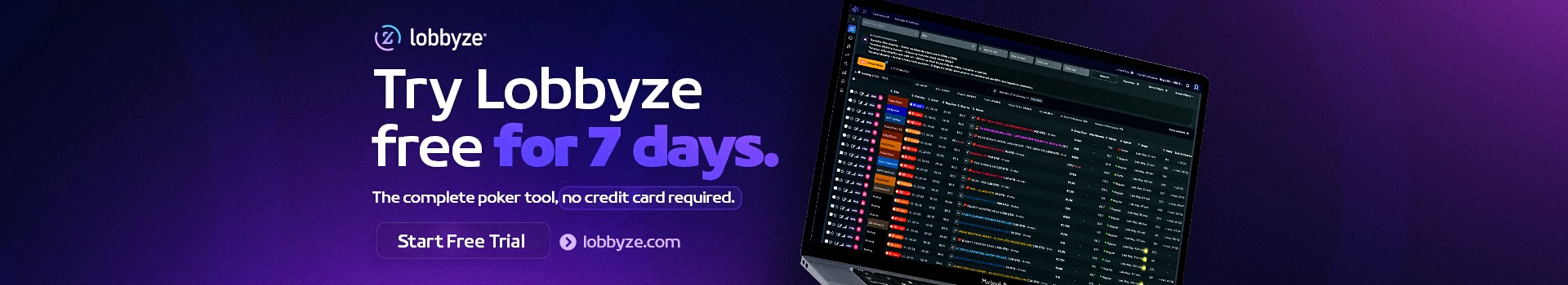 Banner with a CTA try lobbyze for 7 days